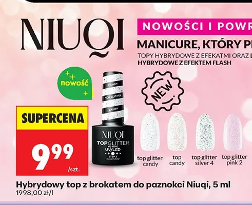Hybrydowy top z brokatem do paznokci promocja w Biedronka