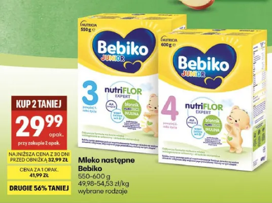 Mleko następne Bebiko Junior 3 promocja w Delikatesy Centrum