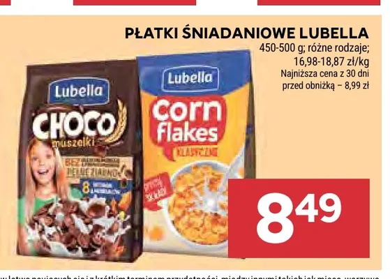 Płatki śniadaniowe Lubella promocja w Stokrotka