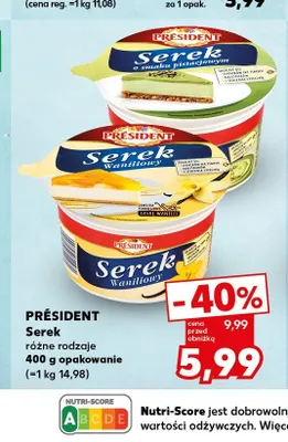 Serek Président o smaku pistacjowym promocja w Kaufland