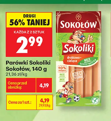 Parówki Sokoliki Sokołów promocja w Biedronka