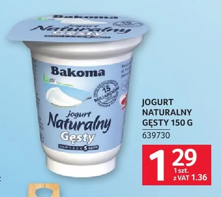 Jogurt naturalny gęsty Bakoma promocja w Selgros