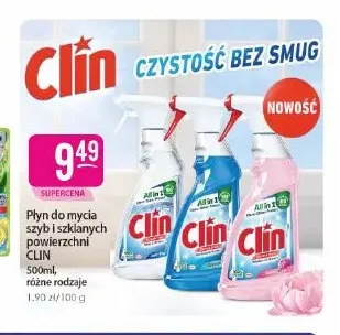 Płyn do mycia szyb i szklanych powierzchni Clin promocja w Drogerie Jasmin