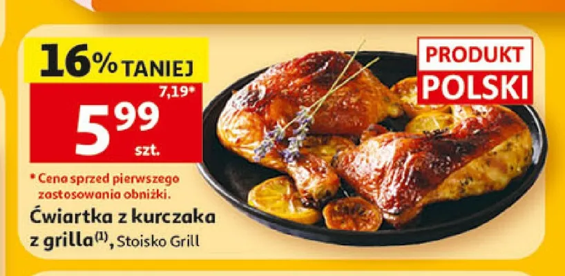 Ćwiartka z kurczaka z grilla promocja w Auchan