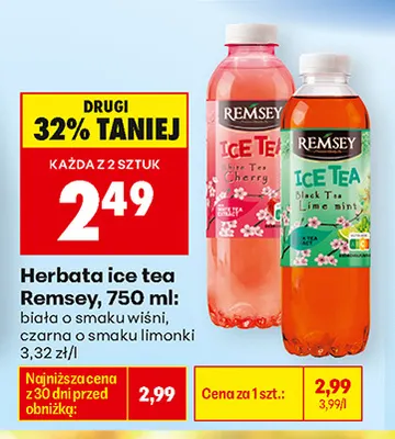 Herbata ice tea Remsey biała o smaku wiśni promocja w Biedronka