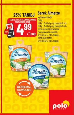 Serek Almette z ogórkiem promocja w POLOmarket