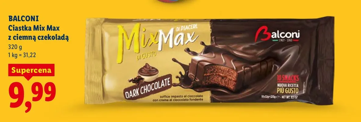 Ciastka Mix Max z ciemną czekoladą promocja w Lidl