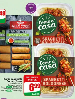 Danie spaghetti bolognese Come a Casa promocja w Dino