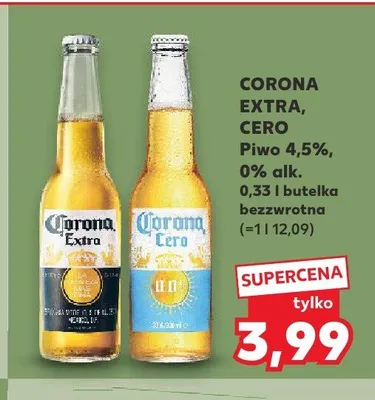 Piwo Corona Extra 4,5% promocja w Kaufland