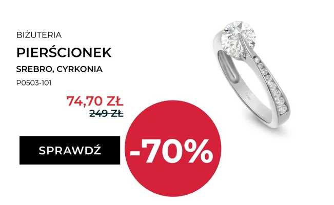 Pierścionek srebrny z cyrkonią Briju promocja w Briju