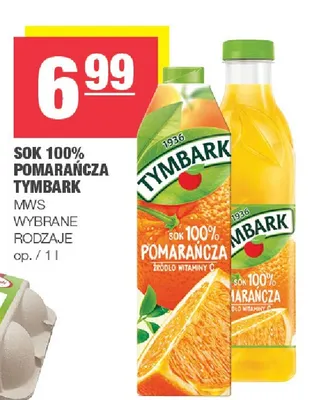 Sok pomarańcza Tymbark 100% promocja w SPAR