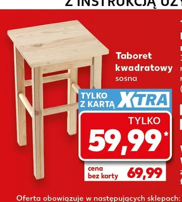 Taboret kwadratowy sosna promocja w Kaufland