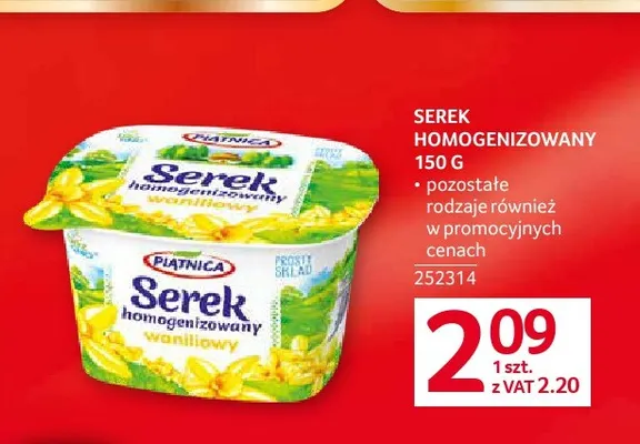 Serek homogenizowany waniliowy Piątnica promocja w Selgros