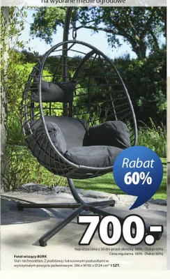 Fotel wiszący BORK promocja w Jysk
