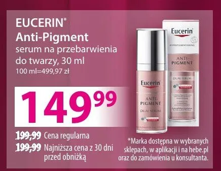 Serum EUCERIN Anti-Pigment serum na przebarwienia do twarzy promocja w Hebe