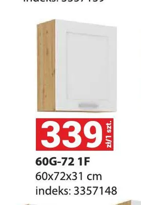Szafka kuchenna Luna 60g-72 1F 60x72x31cm promocja w Merkury Market
