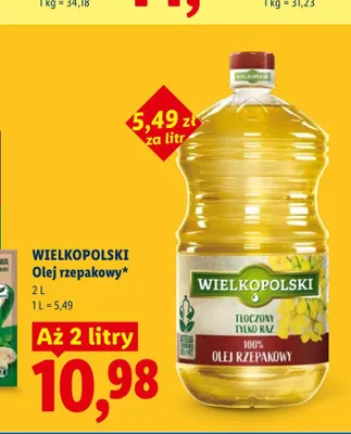 Olej rzepakowy Wielkopolski promocja w Lidl
