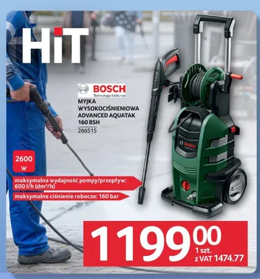 Myjka wysokociśnieniowa Bosch Advanced Aquatak 160 BSH promocja w Selgros
