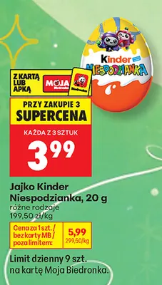 Jajko Kinder Niespodzianka promocja w Biedronka