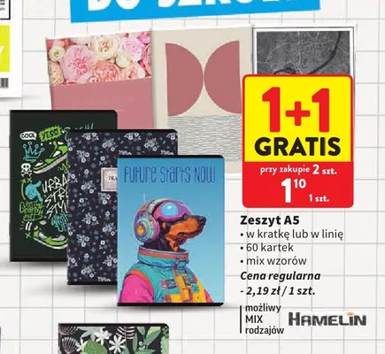Zeszyt A5 w kratkę Hamelin 60 kartek promocja w Intermarche