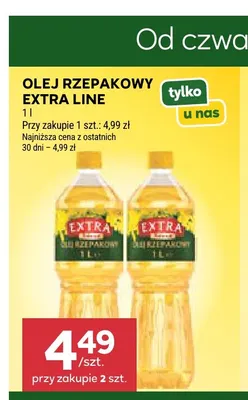 Olej rzepakowy Extra Line promocja w Stokrotka