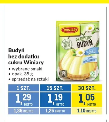 Budyń bez dodatku cukru Winiary promocja w Makro