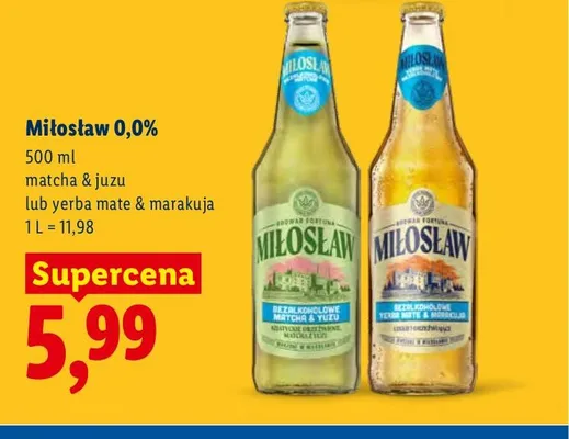 Piwo bezalkoholowe Miłosław yerba mate & marakuja promocja w Lidl