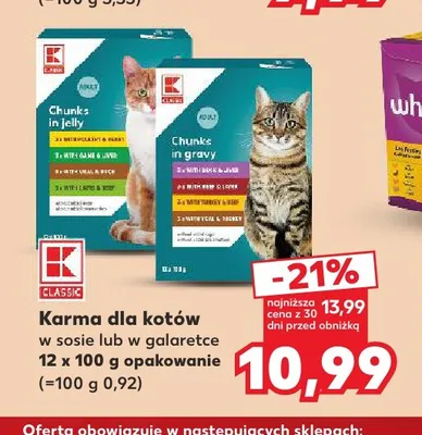 Karma dla kota K-Classic w galaretce 12-pak promocja w Kaufland