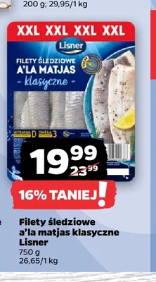 Filety śledziowe a'la matjas klasyczne Lisner promocja w Netto