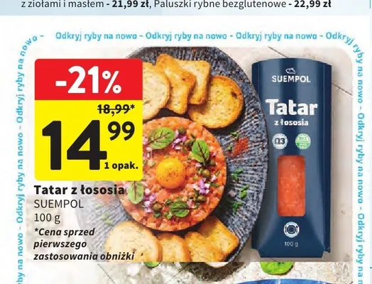 Tatar z łososia Suempol promocja w Intermarche