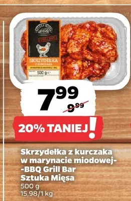Skrzydełka z kurczaka w marynacie miodowej BBQ Grill Bar Sztuka Mięsa promocja w Netto