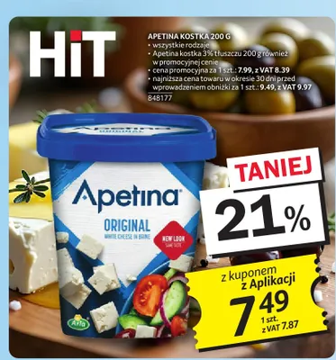 Ser biały Apetina kostka promocja w Selgros