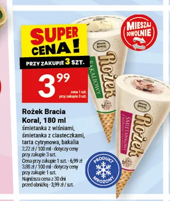 Rożek Bracia Koral śmietanka z wiśniami promocja w Twój Market