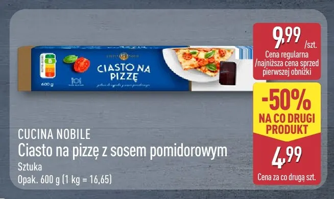 Ciasto na pizzę z sosem pomidorowym Cucina Nobile promocja w Aldi