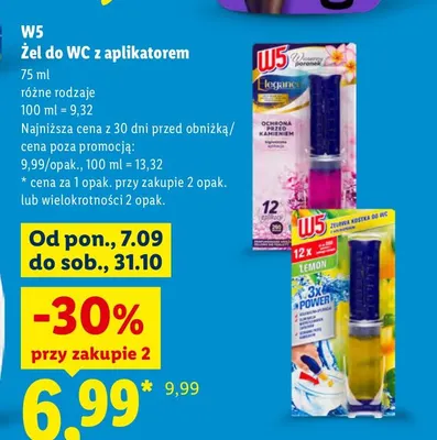 Żel do WC z aplikatorem W5 promocja w Lidl