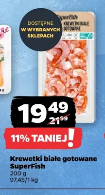 Krewetki białe gotowane SuperFish promocja w Netto
