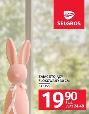 Zając stojący flokowany 30 cm promocja w Selgros
