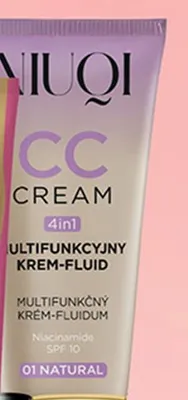 Krem-fluid Niuqi CC Cream 4in1 multifunkcyjny Niacinamide SPF 10 01 Natural promocja w Biedronka