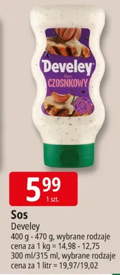 Sos czosnkowy Develey promocja w Leclerc