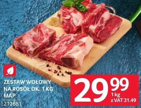 Zestaw wołowy na rosół ok. 1 kg MHD 612681 promocja w Selgros