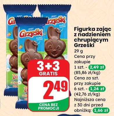 Figurka zając z nadzieniem chrupiącym  promocja w Dino