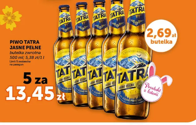 Piwo Tatra Jasne Pełne butelka zwrotna promocja w Euro Sklep