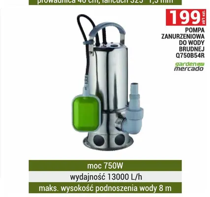 Pompa zanurzeniowa do wody brudnej Garden Mercado Q750B54R promocja w Merkury Market