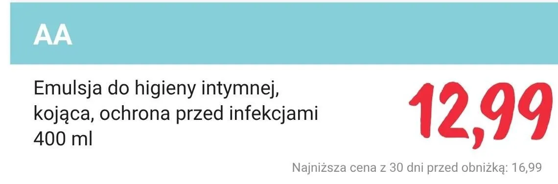 Emulsja do higieny intymnej, kojąca, ochrona przed infekcjami promocja w Rossmann