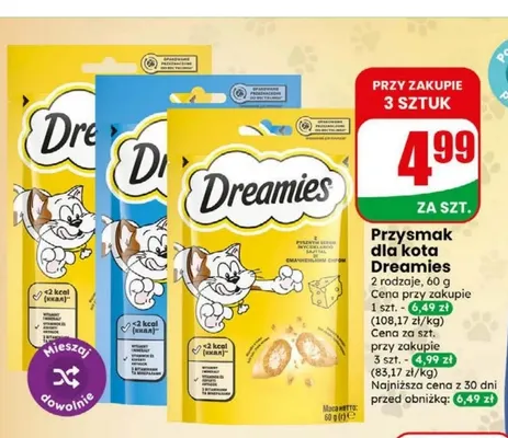 Przysmak dla kota Dreamies promocja w Dino