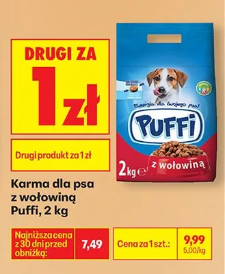 Karma dla psa z wołowiną Puffi promocja w Biedronka
