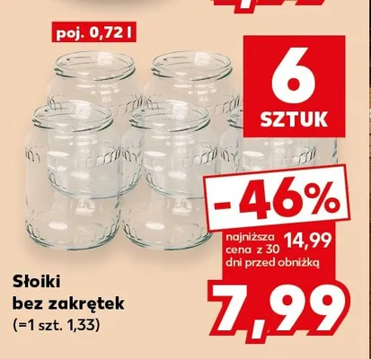 Słoiki bez zakrętek 6-pak 0,72 l promocja w Kaufland