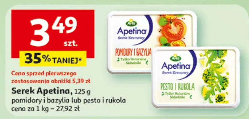 Serek z bazyliką lub pesto i rukola promocja w Auchan