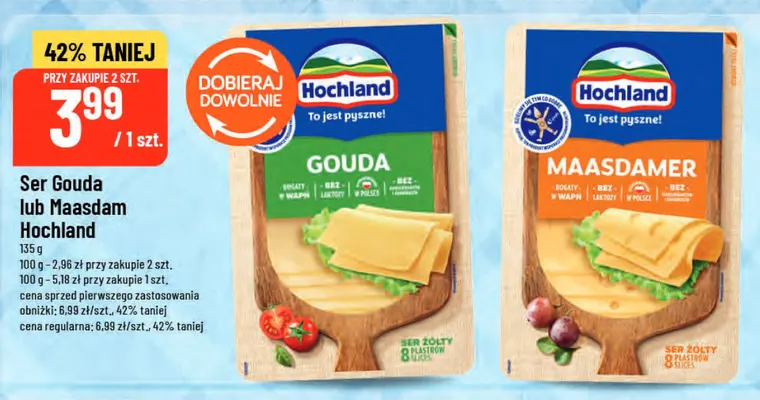 Ser gouda w plastrach Hochland promocja w POLOmarket