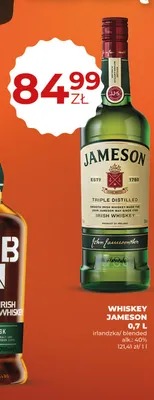 Whiskey JAMESON irlandzka/blended alk. 40% promocja w Duży Ben
